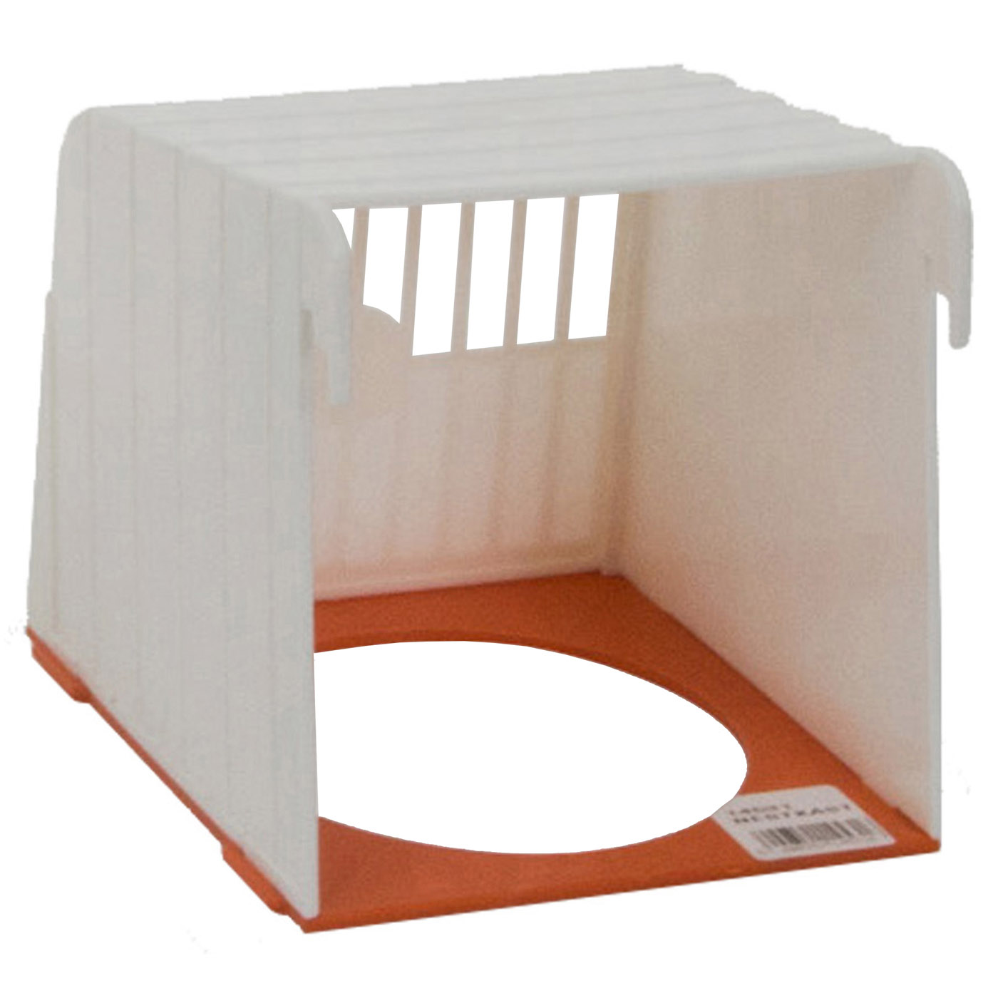 NICHOIR EN PLASTIQUE SANS NID 13 X 12 X 12.5 CM BLANCHE/ORANGE