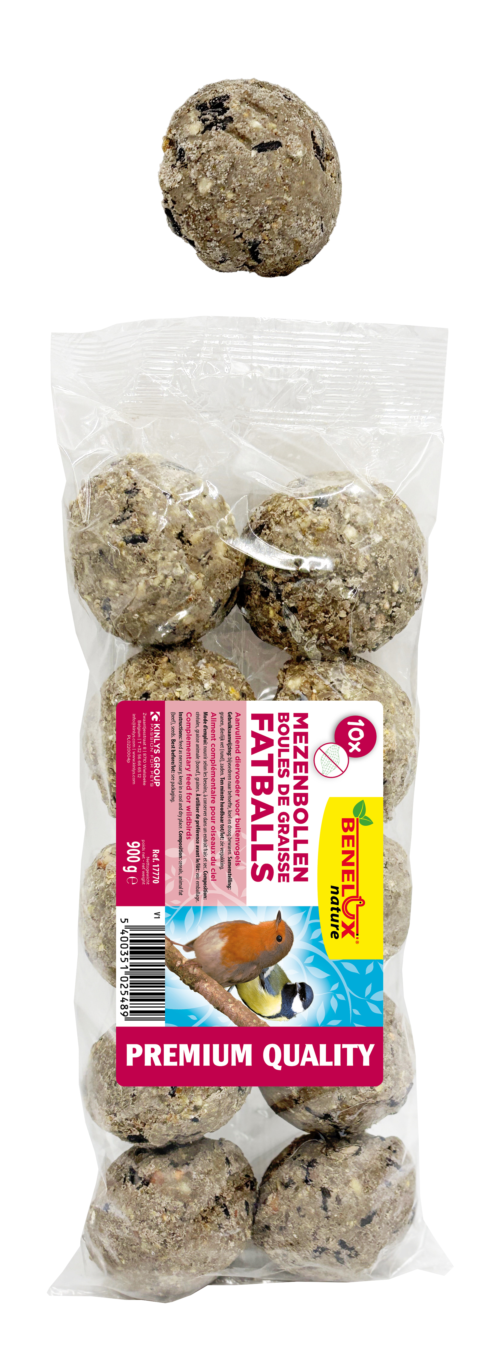 MEZENBOLLEN PREMIUM 10 ST/ZAKJE ZONDER NET VOOR VRIJE NATUURVOGELS