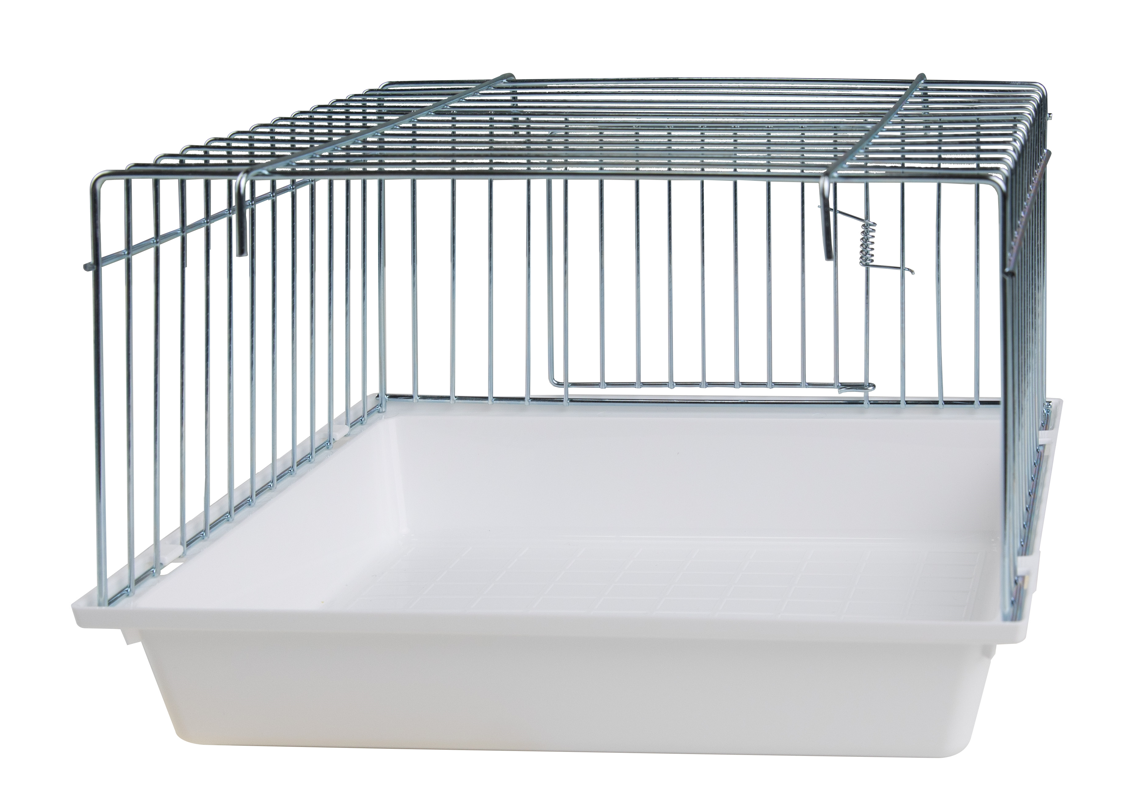 BAIGNOIRE POUR OISEAUX AVEC TOIT EN METAL BLANC 24,5X18X16CM