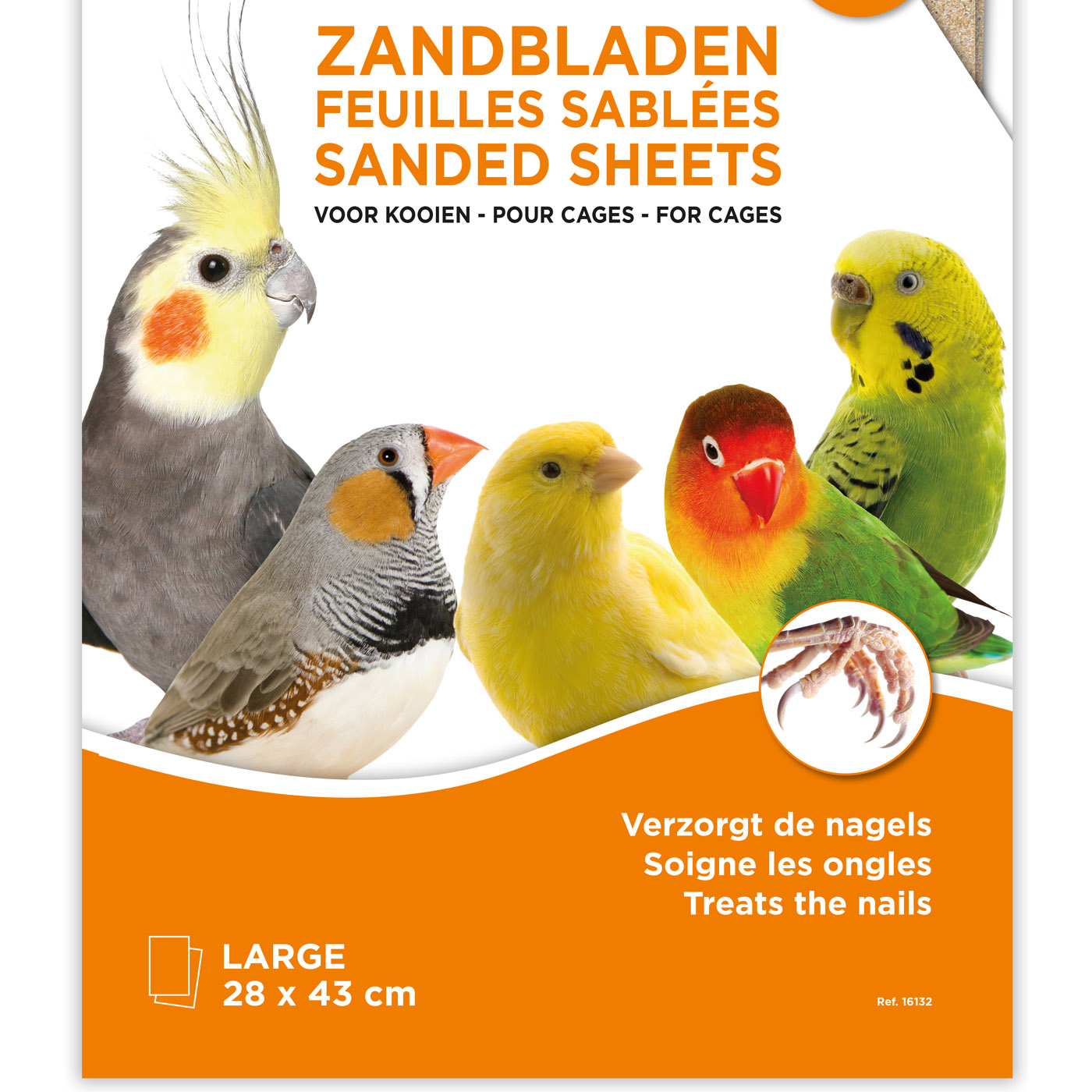FEUILLES SABLEES POUR CAGES LARGE 5 PCS