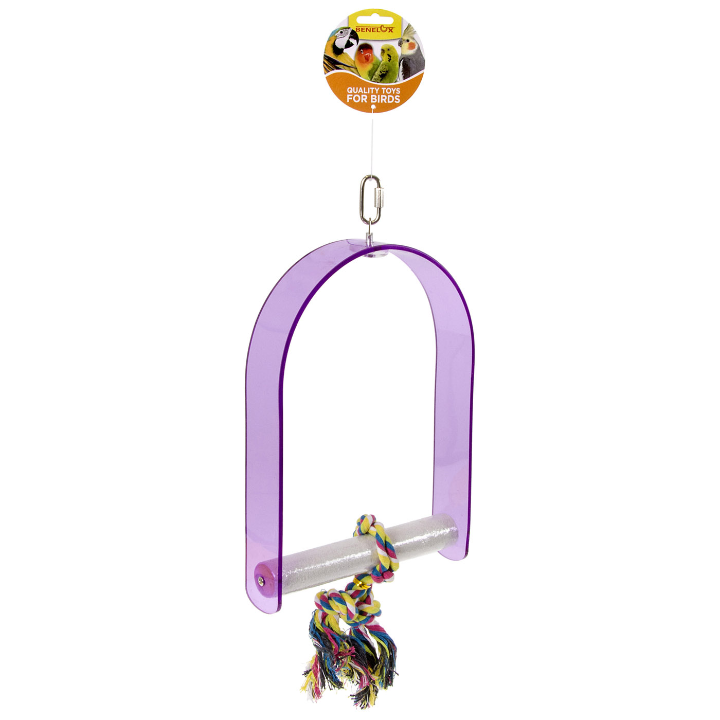 ACRYLIC PERCH 42,5CM WITH ROPE KNOT