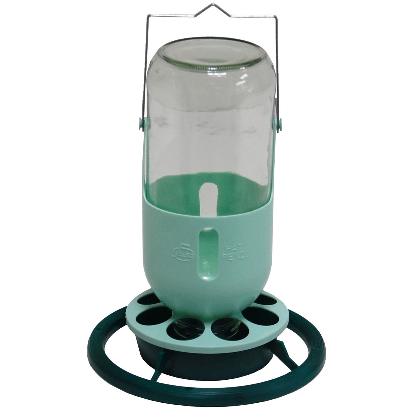 FOUNTAIN/FEEDER AVIARY FAUNA GLASS 1L GREEN