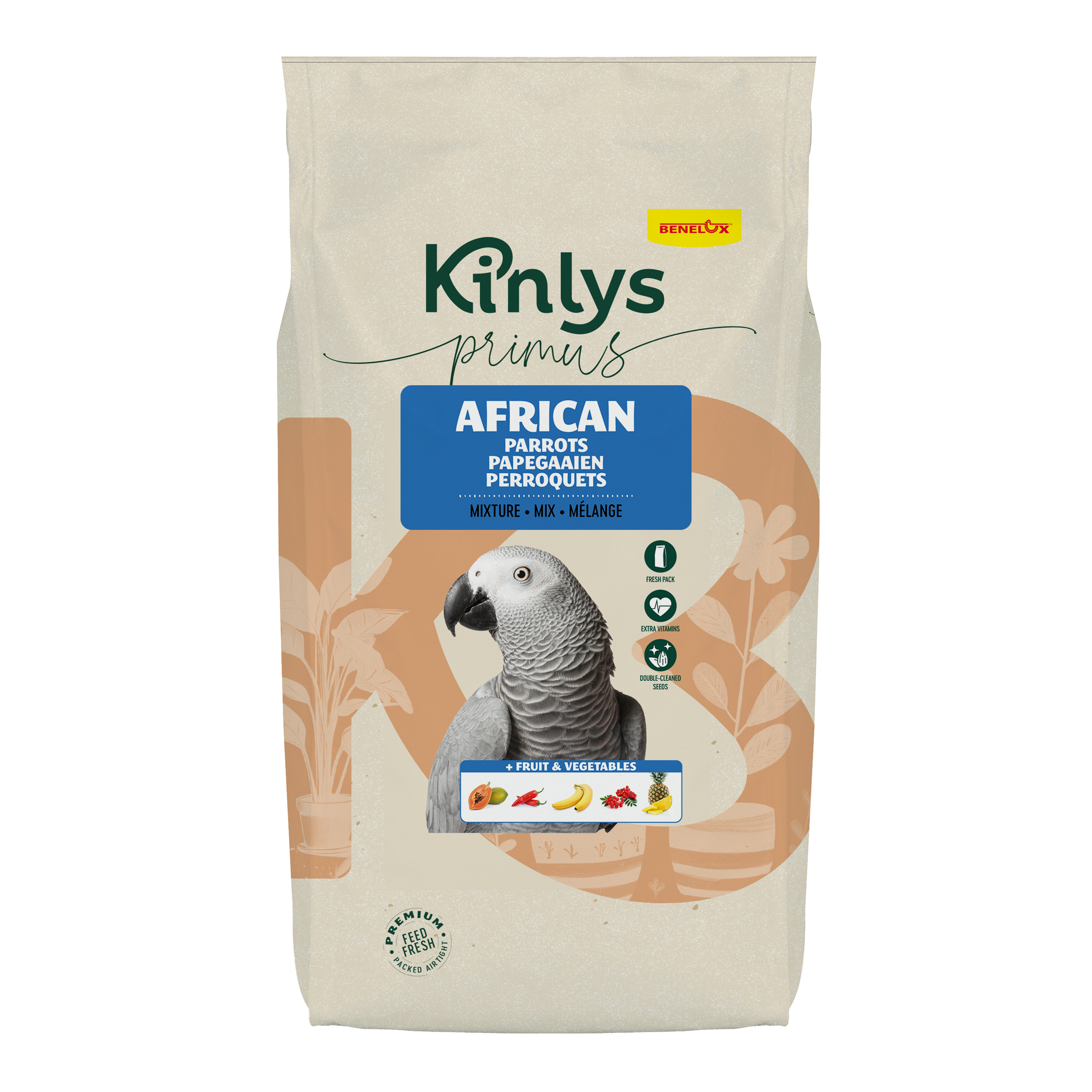 Kinlys Primus Afrikaanse papegaaienmix zak 2,5kg