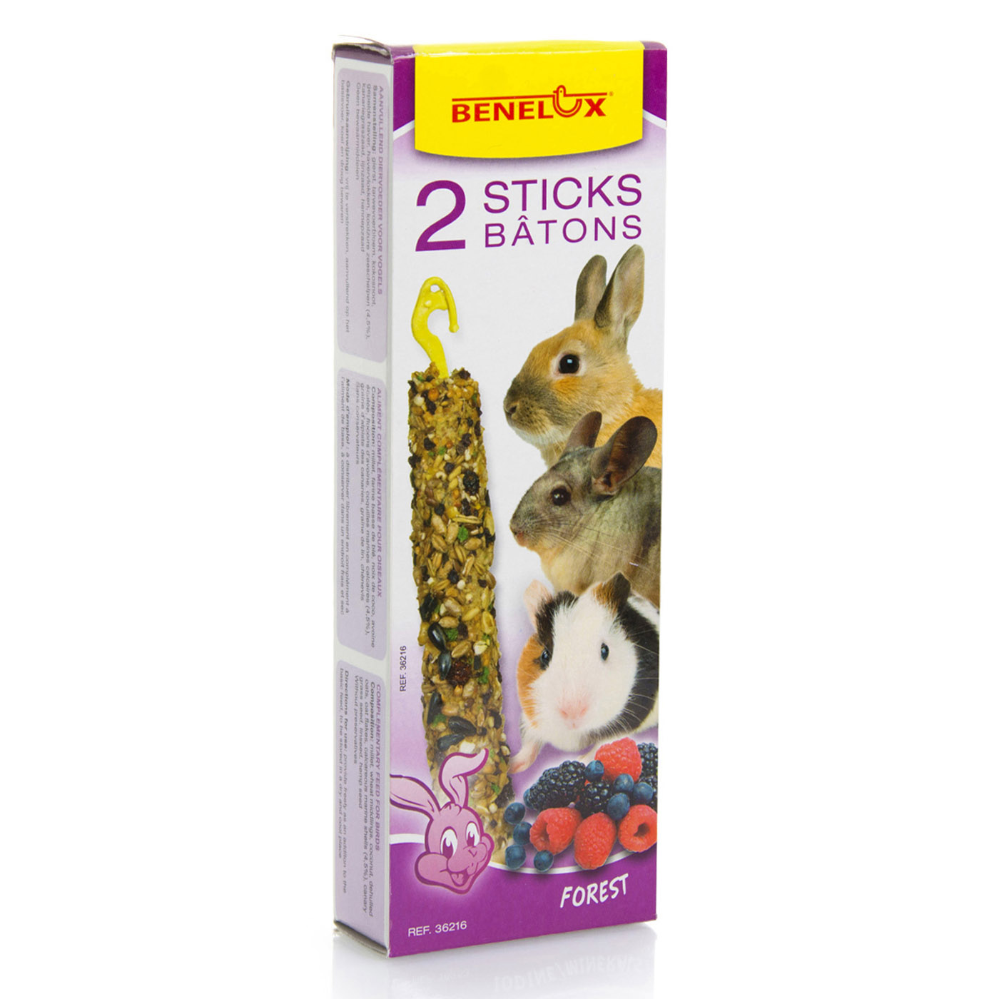 2 STICKS KNAAGDIER+BOSVRUCHTEN DOOSJE BNL