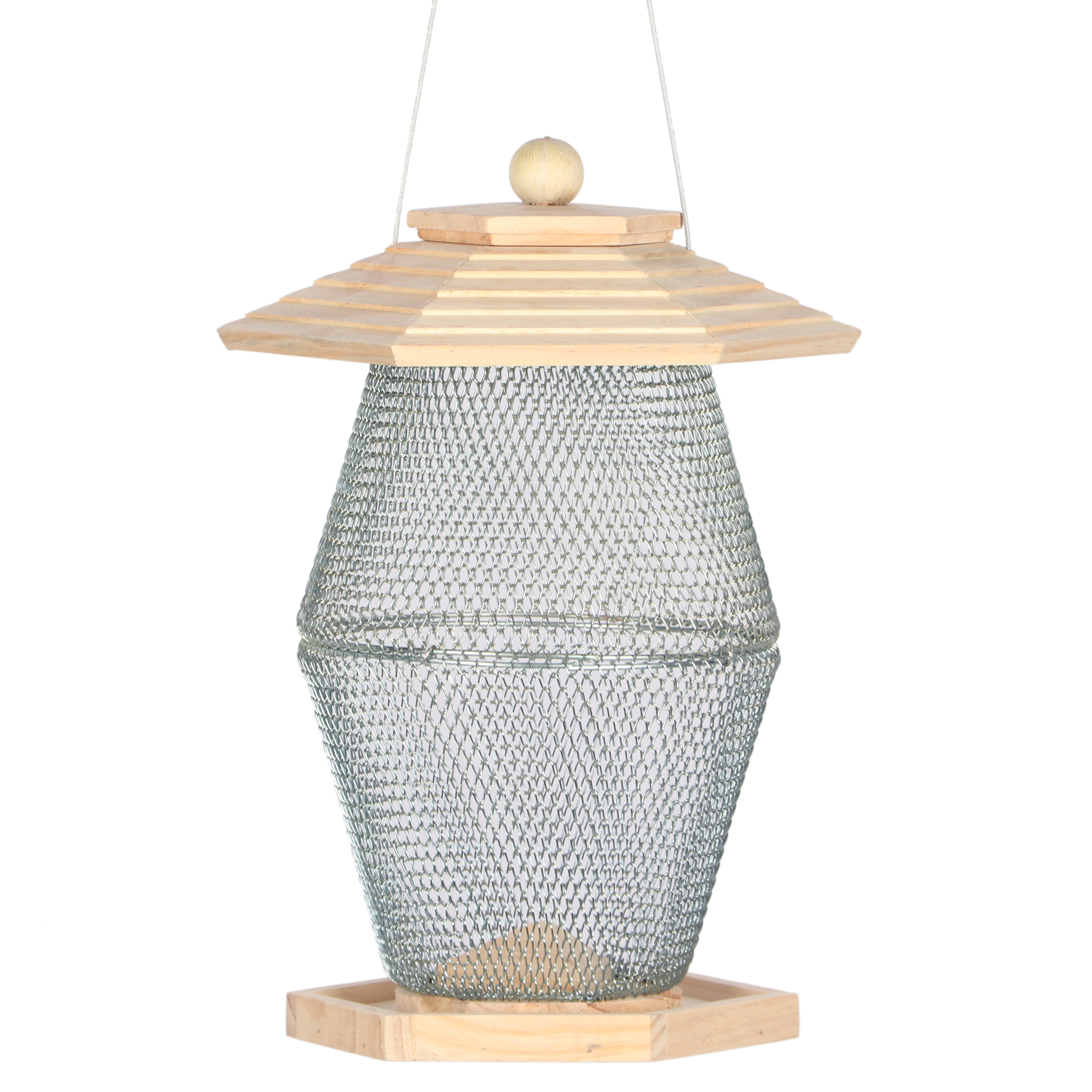 VOEDERSILO LICHT HOUT/METAAL ROND JOES