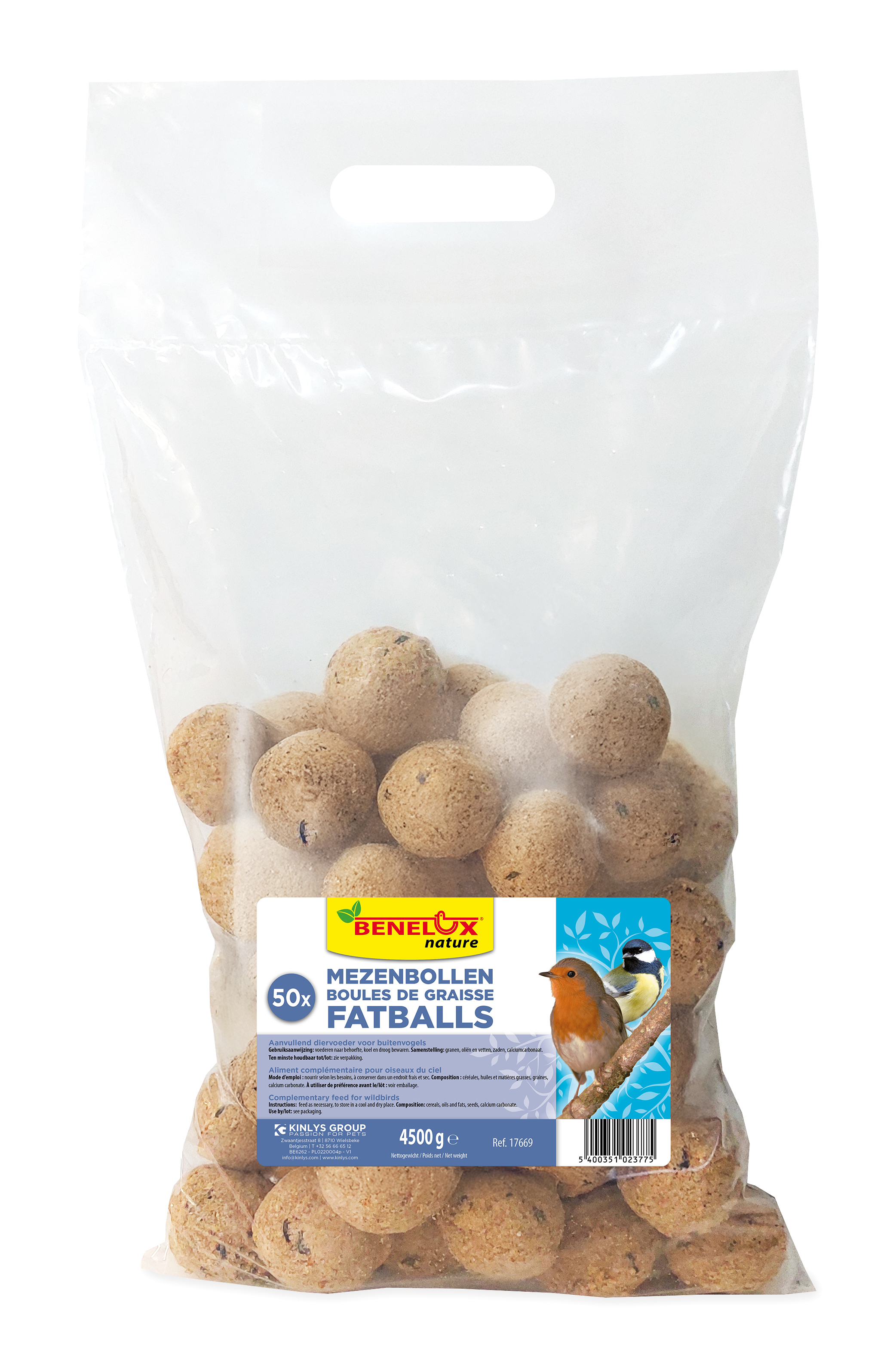 50 BOULES DE GRAISSE DANS UN SAC SANS FILET