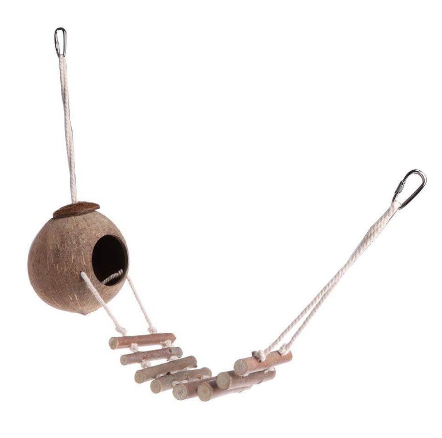 BIRD TOY WITH COCONUT AND LADDER 10X20X67CM