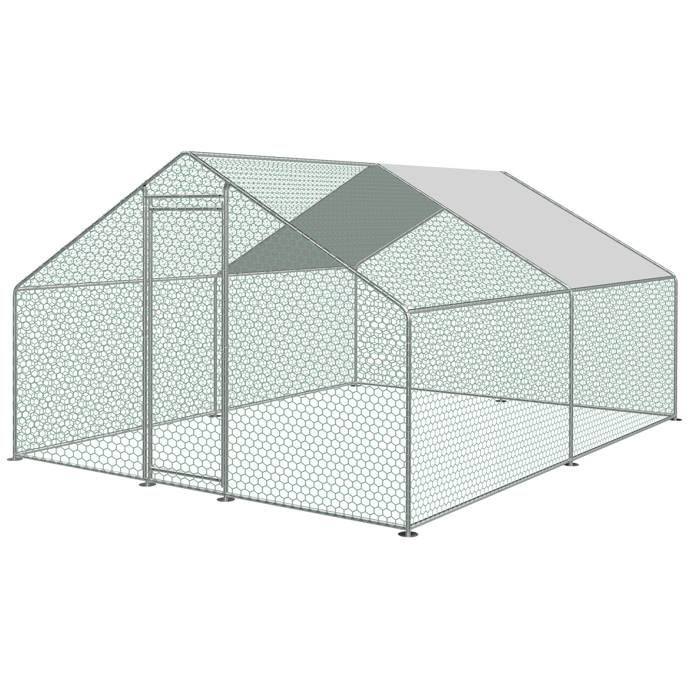 POULAILLER METALLIQUE AVEC TOIT 4X3X1,95 M - 2 BOÎTES