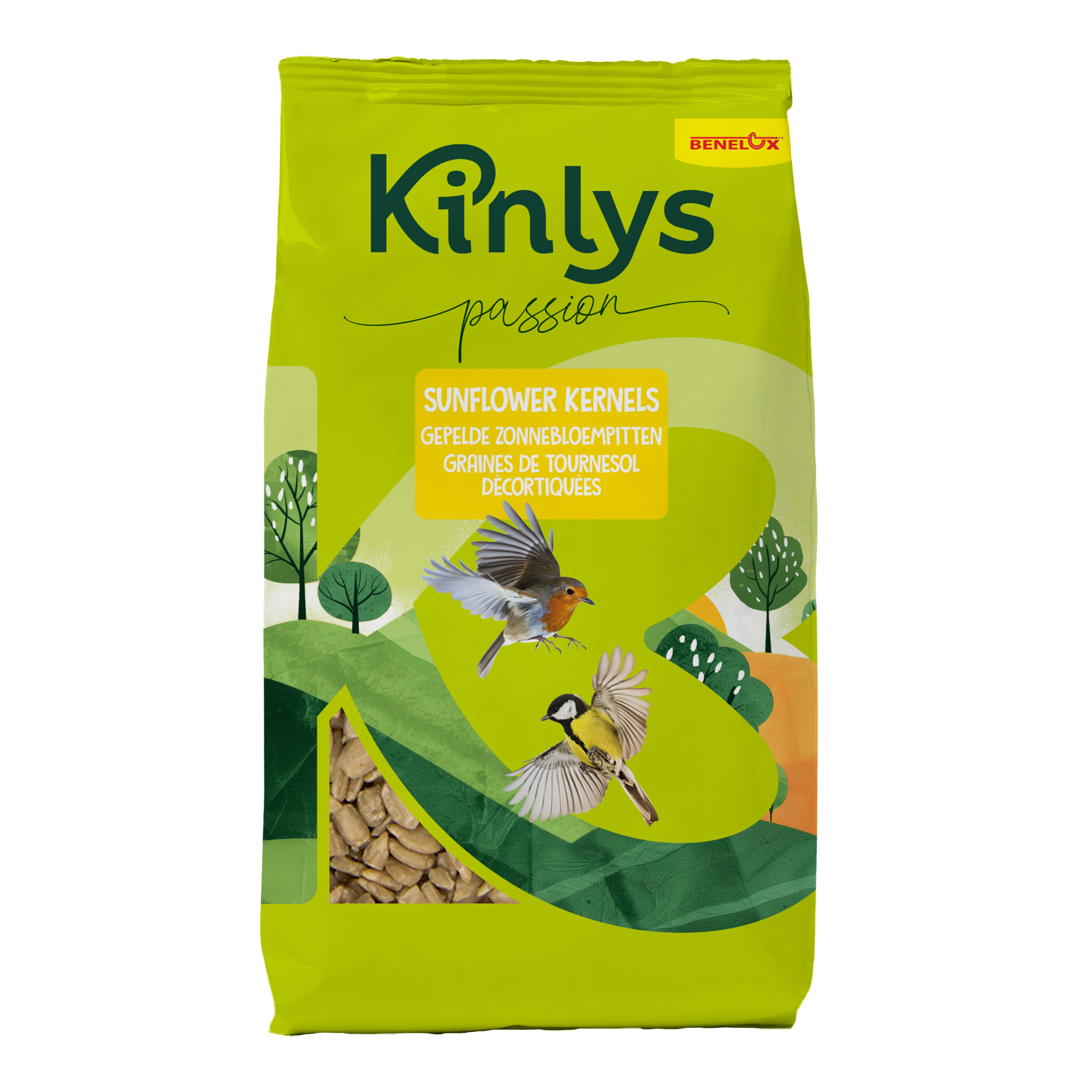 GEPELDE ZONNEBLOEMPITTEN VOOR TUINVOGELS 0.9KG QS
