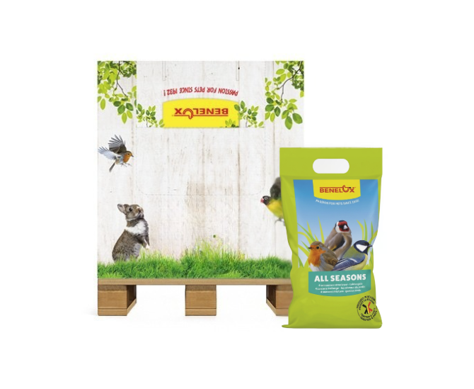 4 SEASONS MIXTURE FOR WILD BIRDS 42 X 5KG BAG IN 1/2 DISPLAY