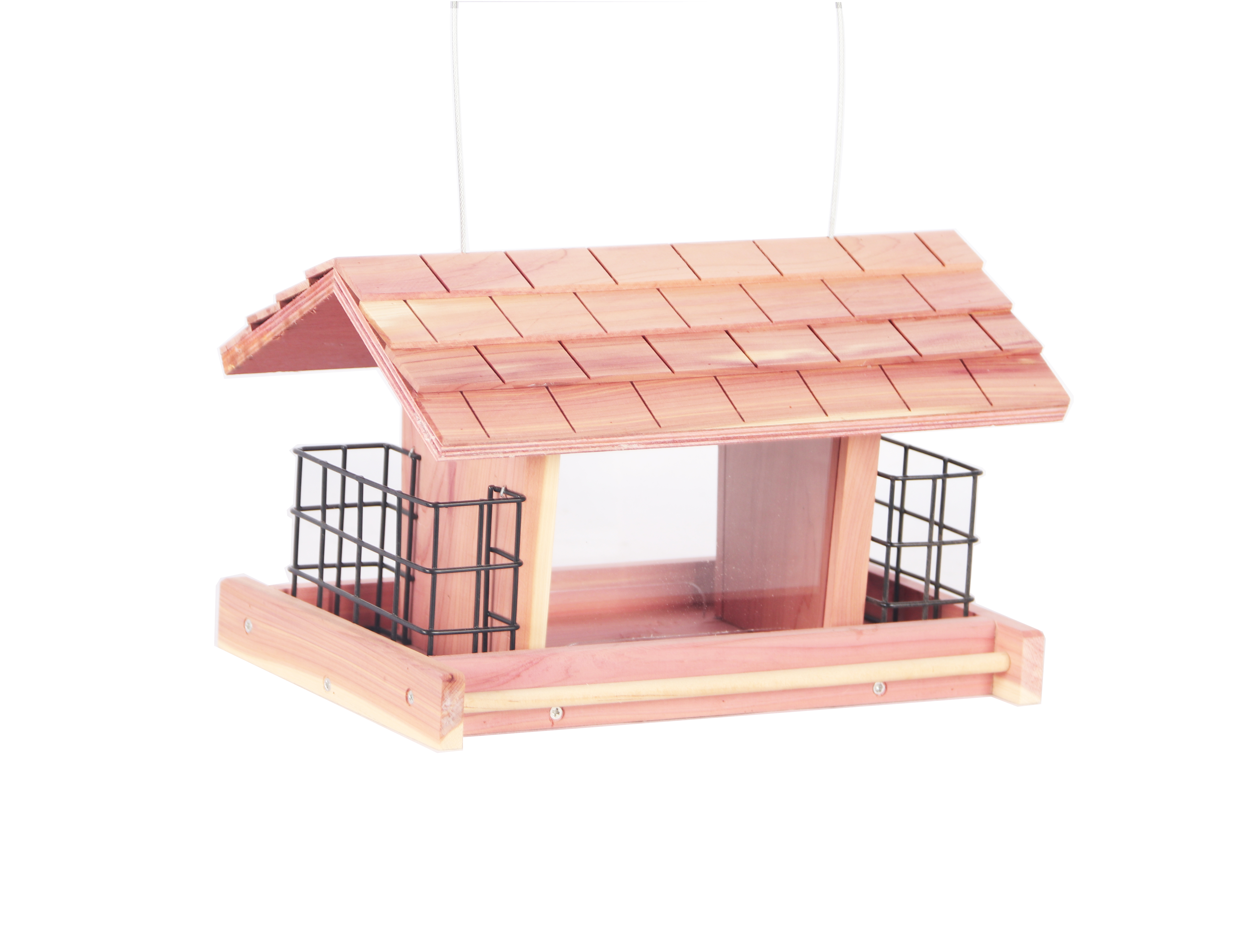 VOEDERSILO MET BIRDCAKE HOUDER DENNENHOUT