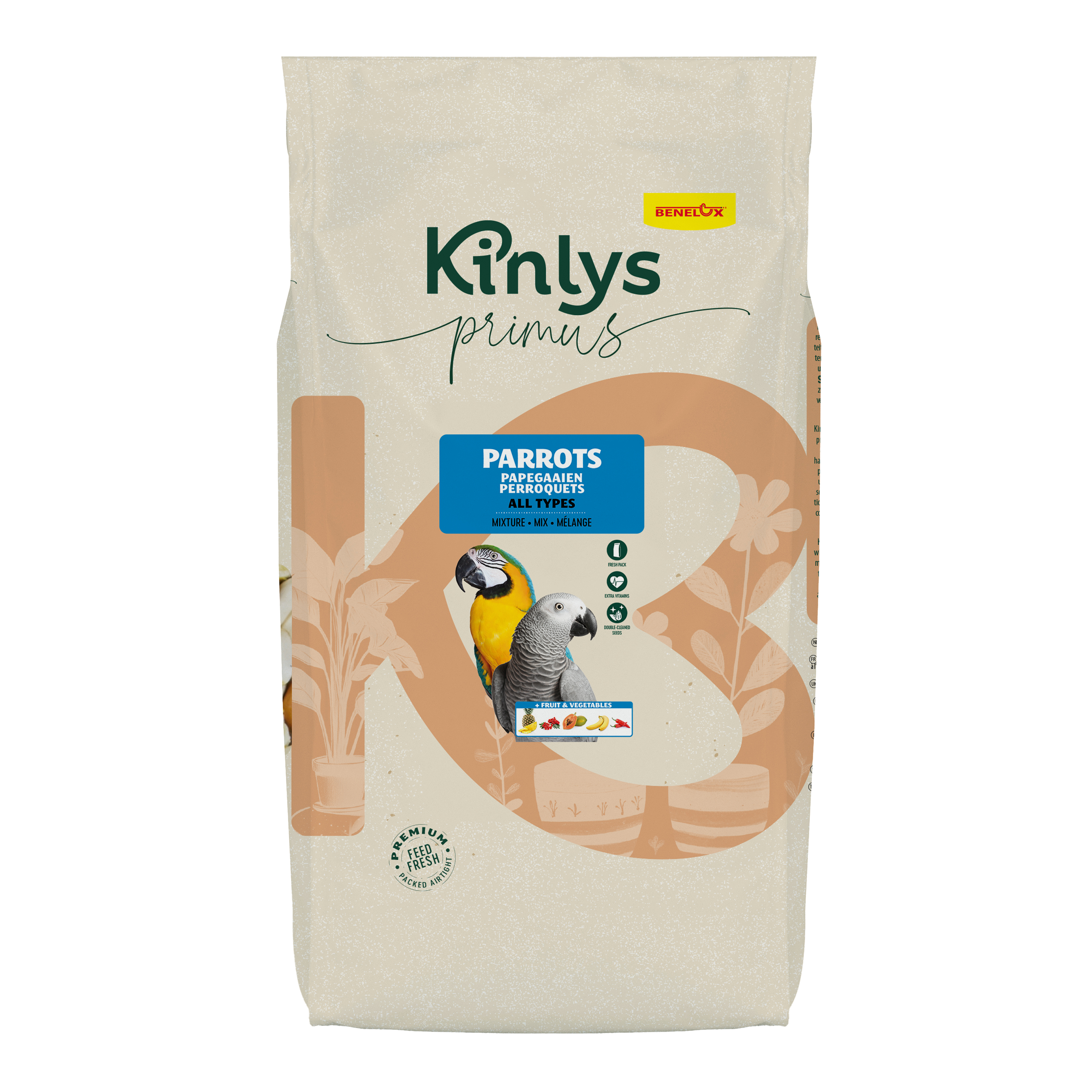 Kinlys Primus papegaaienvoer zak 800g