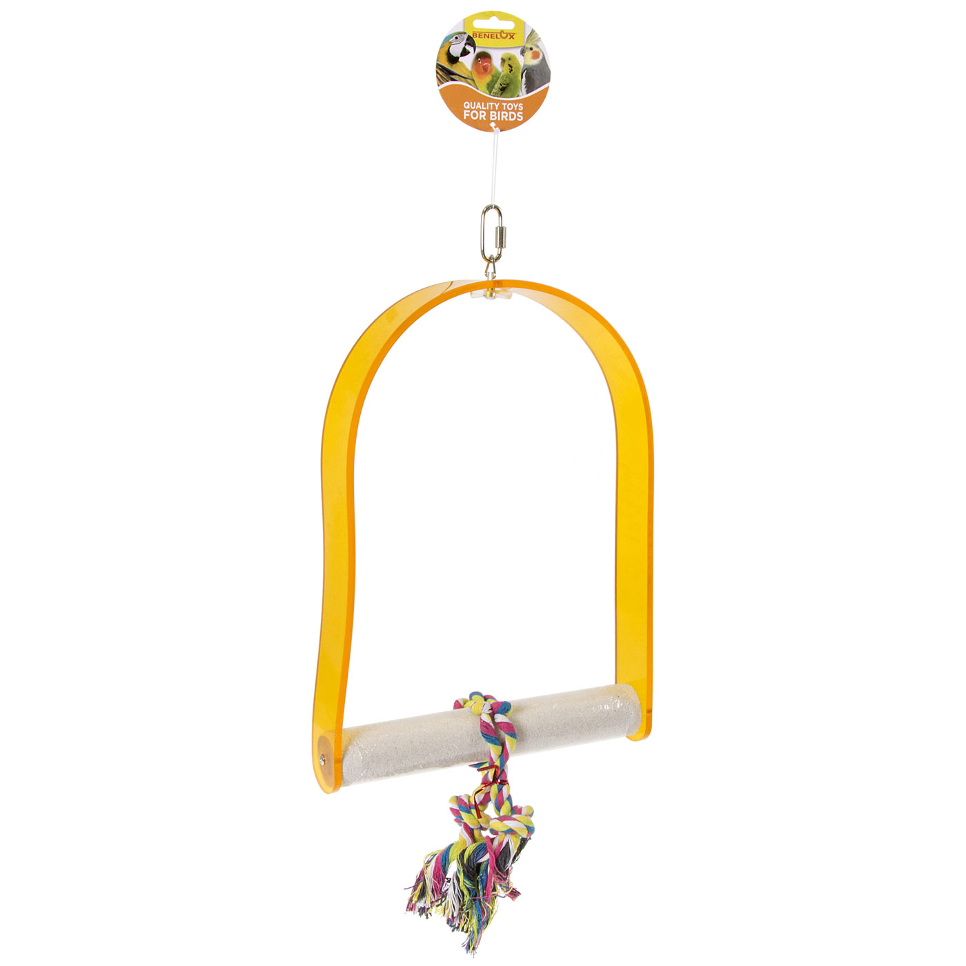 ACRYLIC PERCH 53CM WITH ROPE KNOT