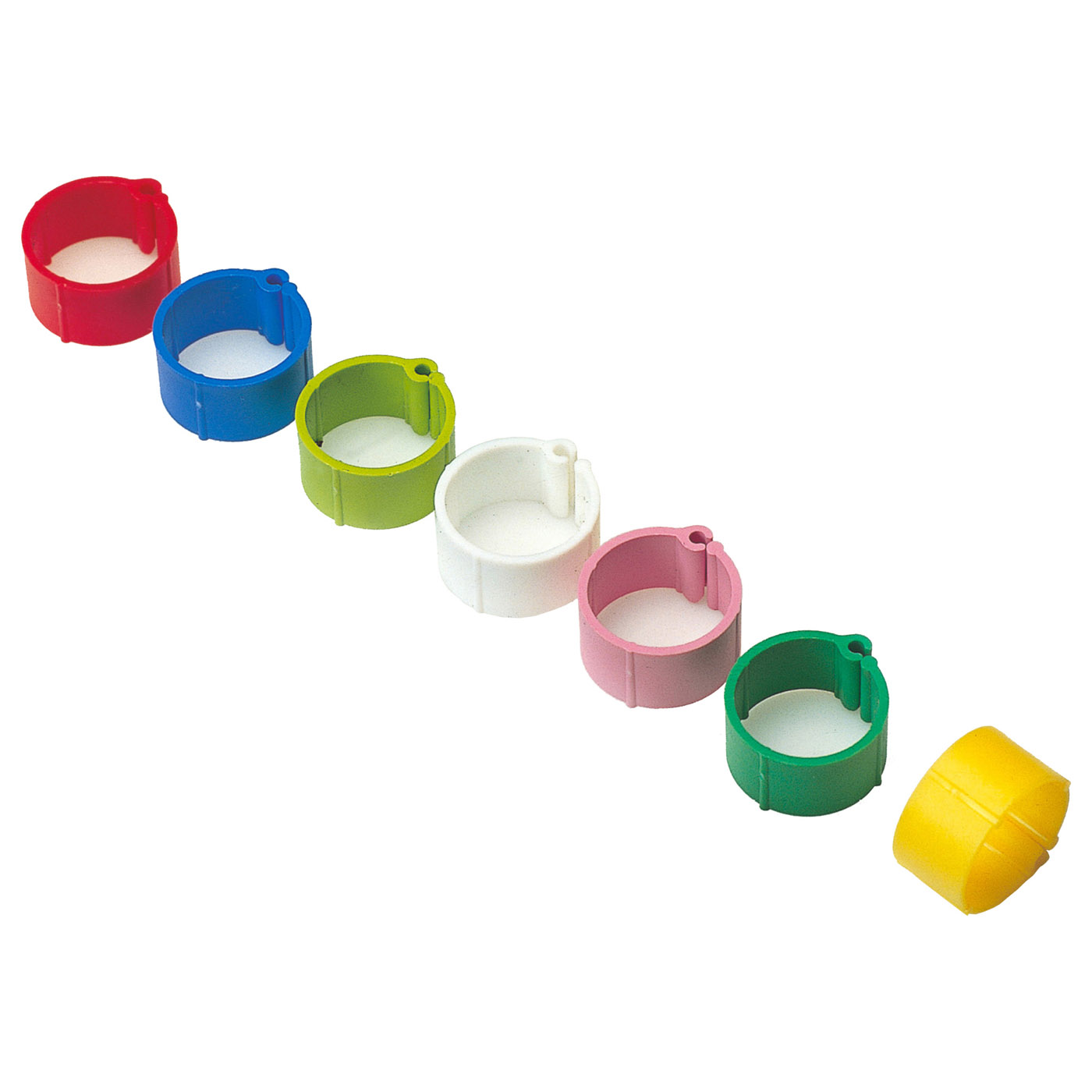 100 BAGUES PLASTIQUE CLIC POULES 16MM