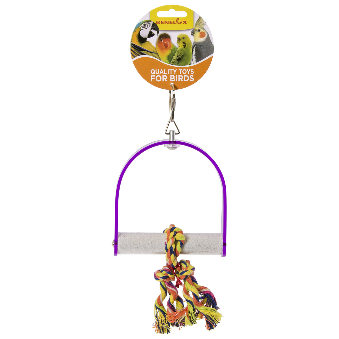 ACRYLIC PERCH 24 CM WITH ROPE KNOT