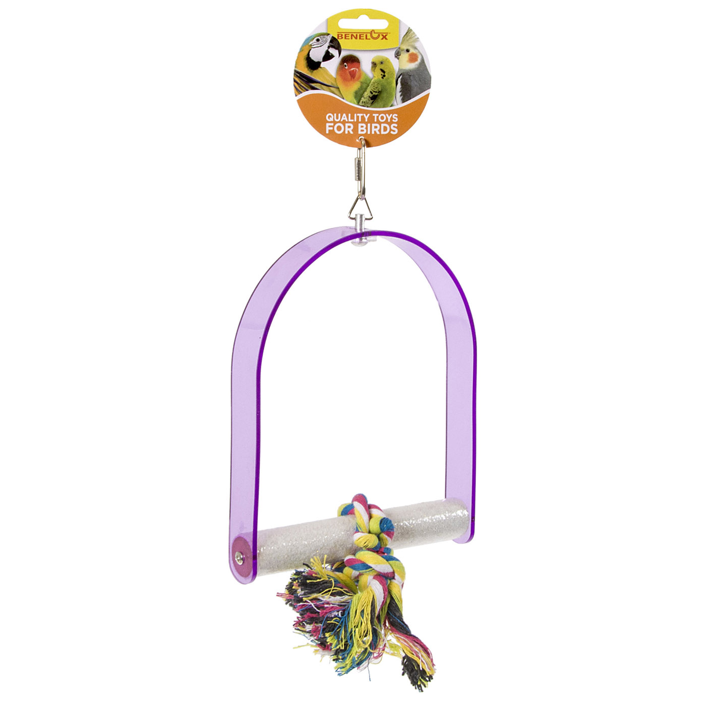 ACRYLIC PERCH 35CM WITH ROPE KNOT