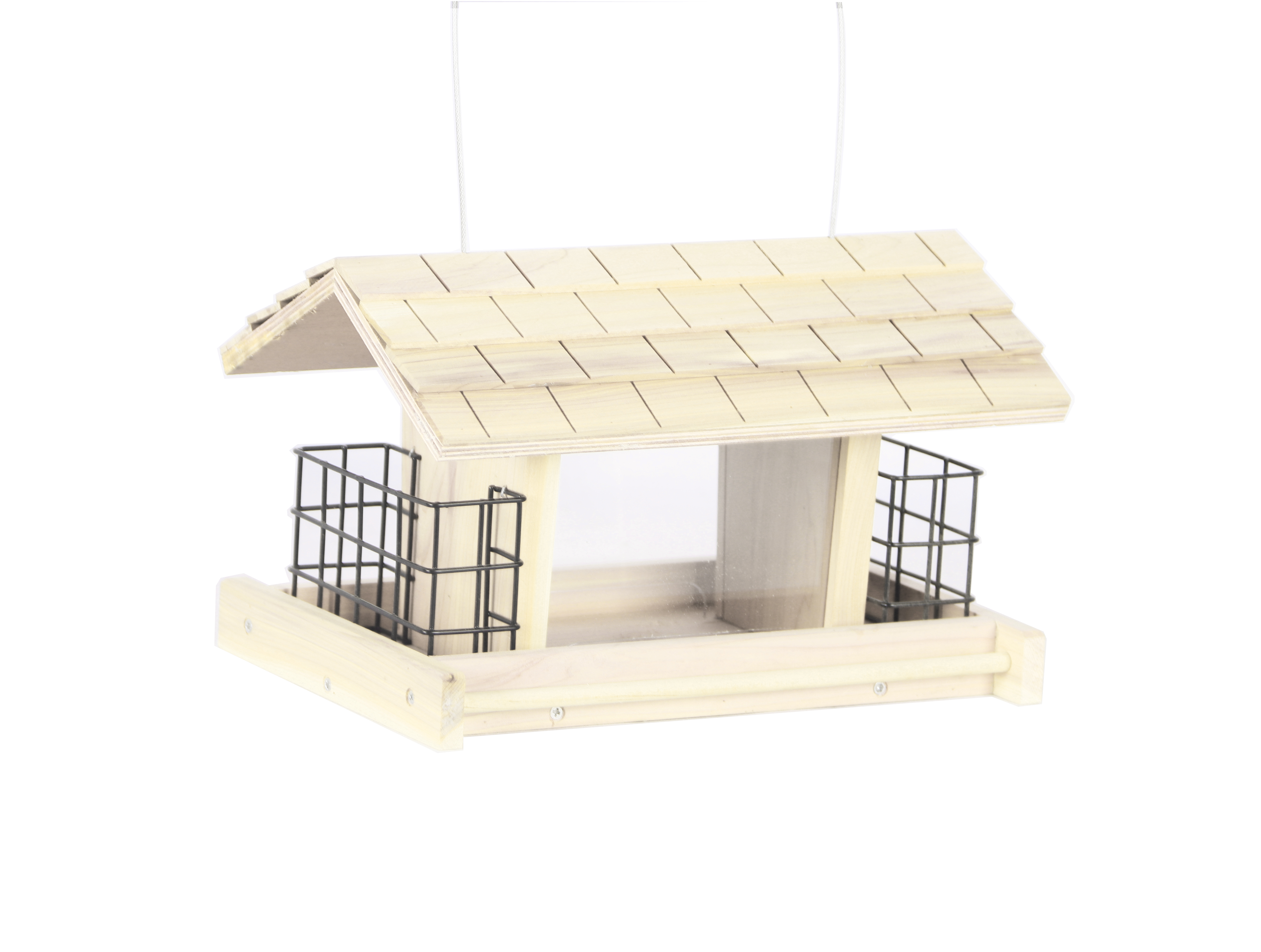 VOEDERSILO MET BIRDCAKE HOUDER DENNENHOUT