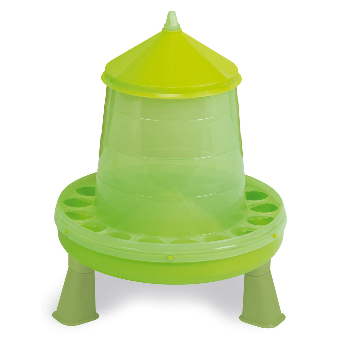 PLASTIC POULTRY FEEDER WITH LEGS GREEN 4 KG