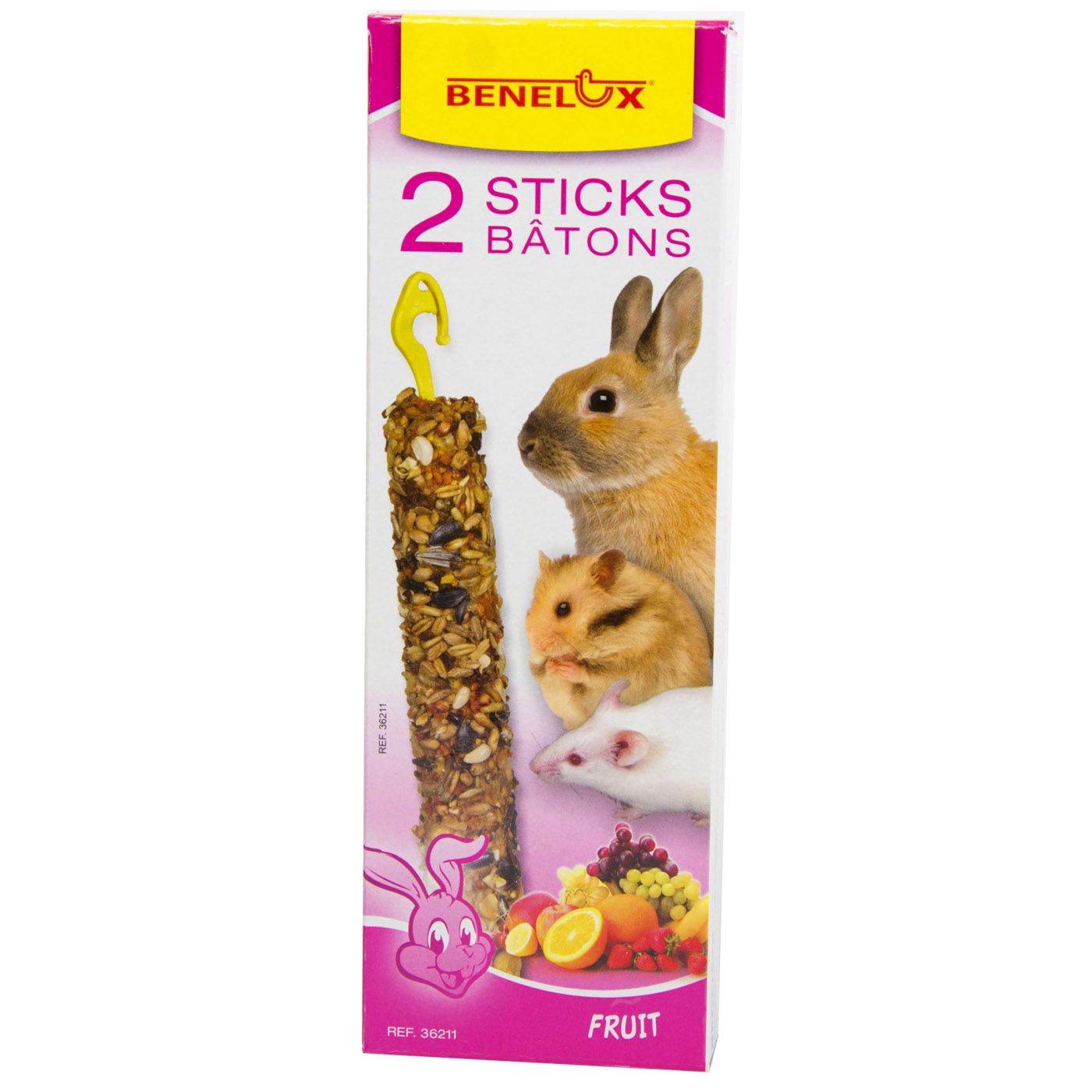 2 STICKS KNAAGDIER+FRUIT DOOSJE BNL