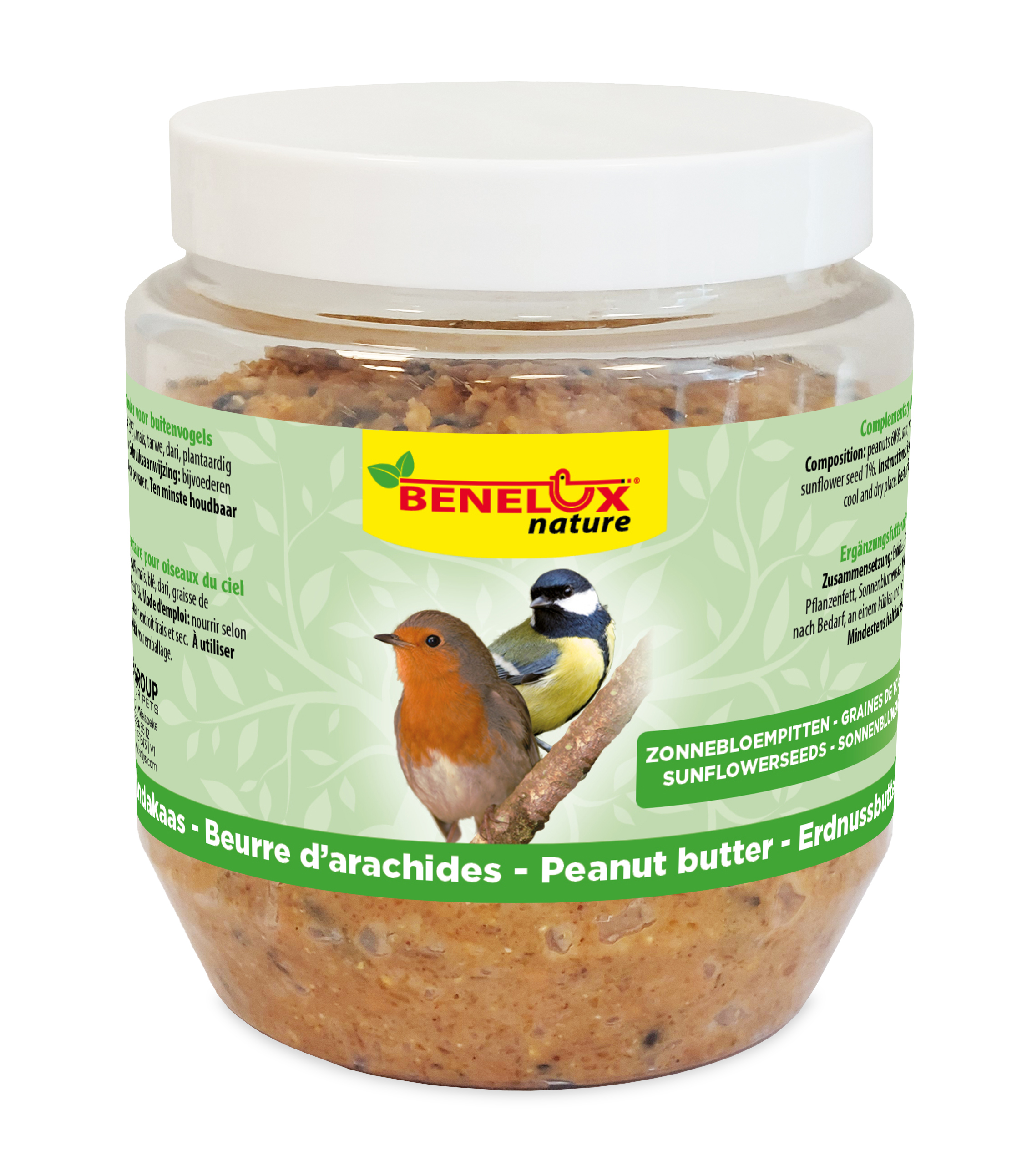 VOGELPINDAKAAS 350G ZONNEBLOEMPITTEN ZWART
