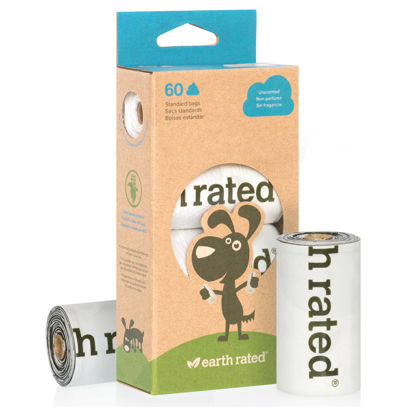 60 SACHETS COMPOSTABLES 4 ROULEAUX