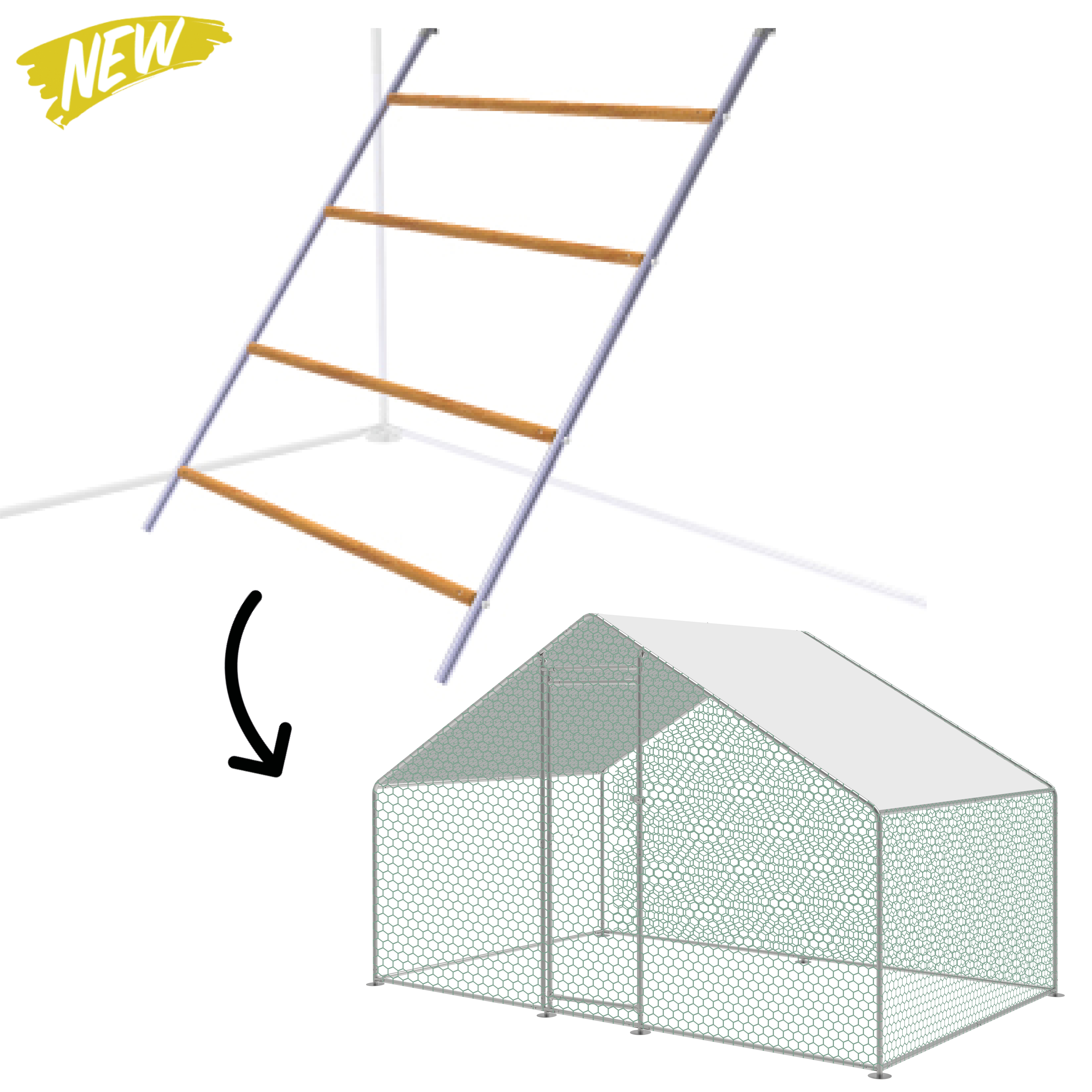 LADDER FOR METAL CHICKEN COOP 1,4 M