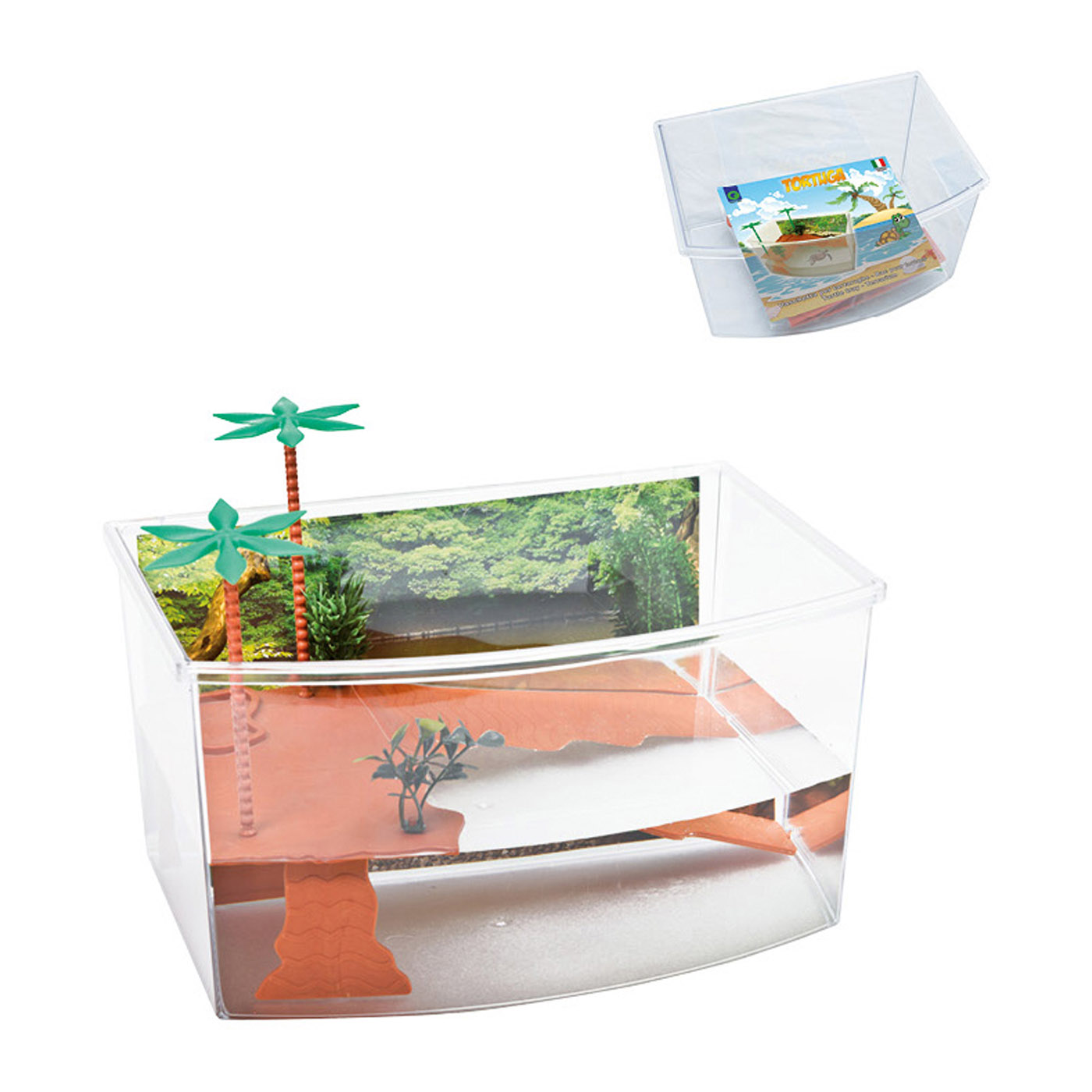 TURTLE TANK "TROPICAL" 5.5 L WITH ISLAND/POSTER