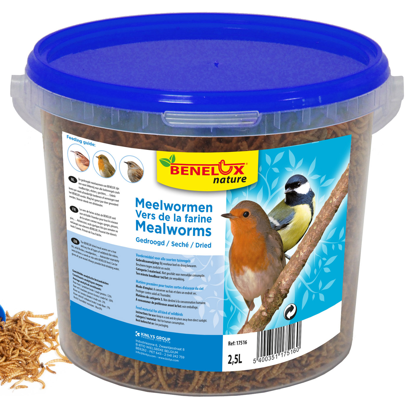 MEELWORMEN VOOR TUINVOGELS 2.5 L EMMER 