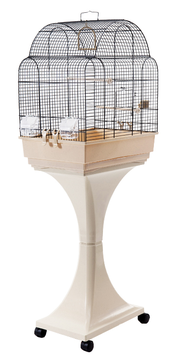 VOGELKOOI OP VOET AURORA BEIGE MET WIELEN