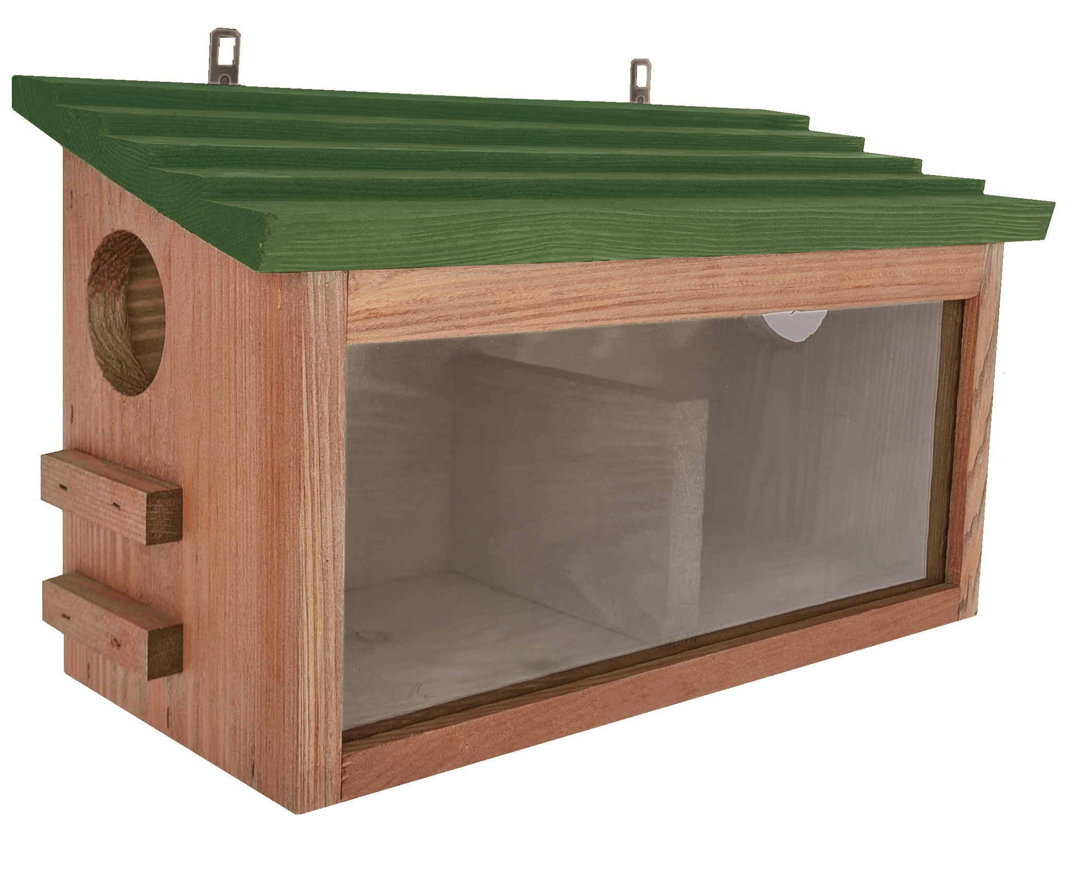EEKHOORNHUISJE DAK LATJES 37X14X20 GROEN/BRUIN