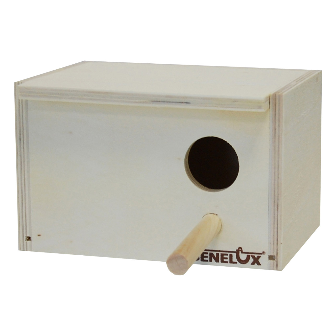 WOODEN BIN FOR EXOTIC BIRDS WITH HORIZONTAL OPENING